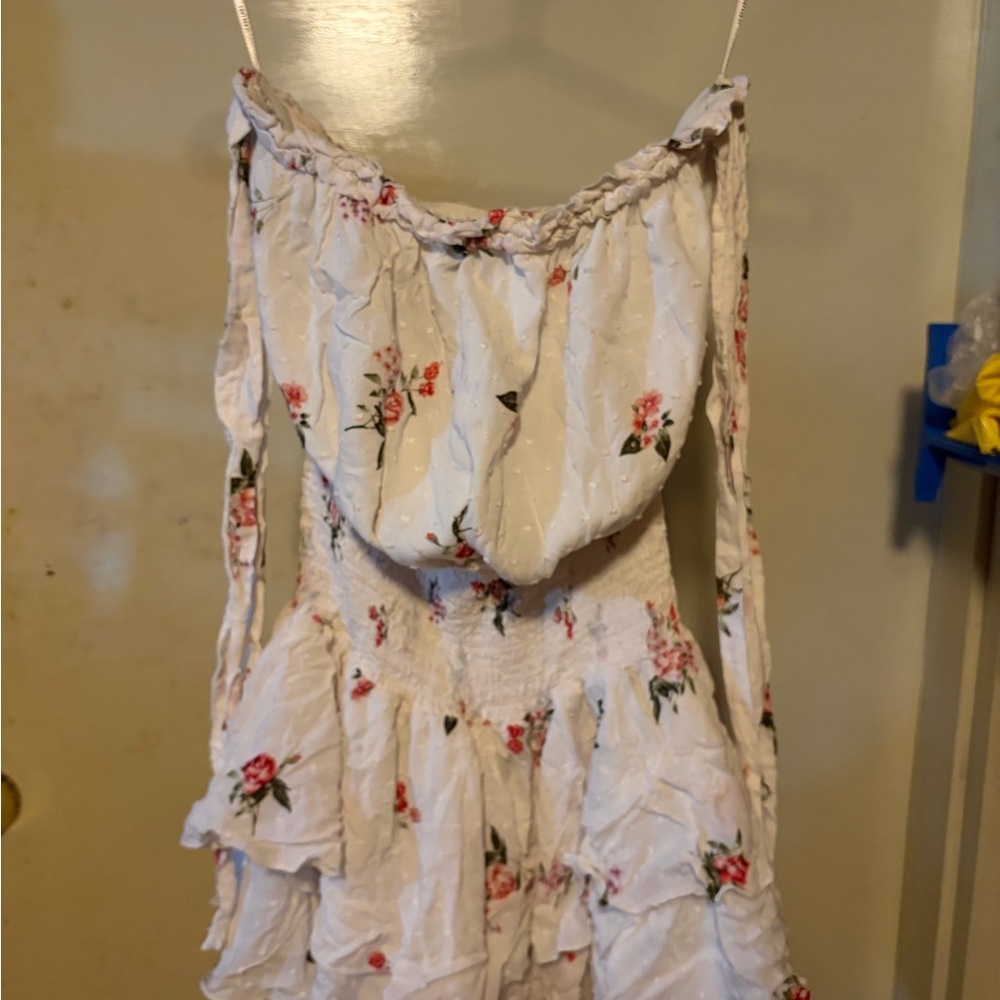 White Floral Tiered Sundress